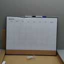 ARCOBIS Dry Erase Calendar with Cork Board for Wall, 24"x 18" Magnetic Calendar Whiteboard with Black Frame, Monthly Combination Board for School, Home, Office