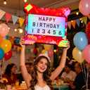 GLITCHCORE LED Bottle Service Sign - for Bottle Girl Sign Acrylic VIP Club Light Lightweight Handheld with Interchangeable Letters Numbers (4 Set Letters 2set Numbers) Suitable for bar Parties