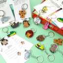 24PCS Acrylic Cartoon Keychain Bulk for Kids Party Favors, Box Toys for Classroom Rewards,Christmas Birthday Prize Gifts (Forest Animals)