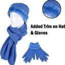 boxed-gifts Women's Warm Fleece Winter - Women's Hat and Glove Set + Hats Gloves Scarves for Women (French Blue)