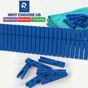 RIVEDA 50pcs Colored Wooden Clothes Pins, 2.9inch, Clothespins for Classroom, Clip Hanging Photos, DIY Clips for Crafts, Decorations (Dark Blue)