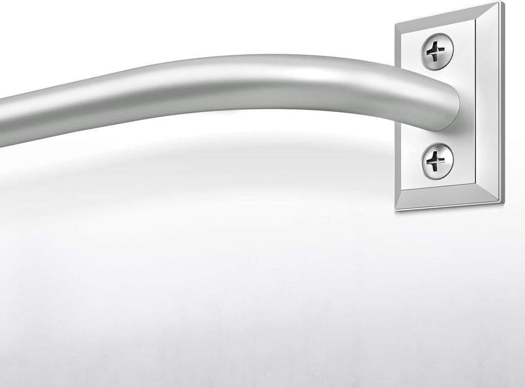 Hei!Dear Blackout Curtain Rod for Windows 36 to 72 inch (3-6Ft), Wrap Around Room Darkening Curtain Rods, 5/8" Samll Adjustable Modern Decorative Window rod,Silver