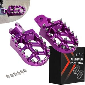JFG RACING Dirt Bike Pegs,Motorcycle Foot Pegs MX Foot Pedals Rests CNC for Light Bee Surron/CRF150F CRF230F 2003-2019/KDX200 1983-1994 - Purple