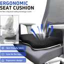 Air Fiber Seat Cushion for Office Chair, Breathable U-Shape Tailbone Relief Cushion for Desk Chair, Washable Ergonomic Chair Pad for Driving & Gaming, Cooling Mesh Back Support(Black, 13.8*17.7)