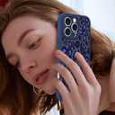 KANGHAR Case for iPhone 16 Pro Blue Leopard Printed Pattern Cute Cheetah [Compatible with Magsafe] Protective Magnetic Case for Girls Women 6.3"