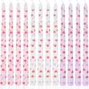 Heart Taper Candles Red Tall Taper Candles 12 inch Unscented Smokeless Candle for Candlesticks Sticks Wedding Home Decor Dinner Christmas Set of 12 (12''-Light Pink-Print-LOVE)