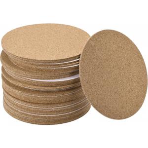 uxcell 100mm(3.94") Round Coasters 2mm Thick Cork Cup Mat Self-Adhesive Pad 36pcs (100mm x 2mm)