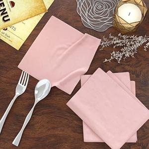 85% Cotton 15% Linen Dinner Cloth Set of 4 Napkins for Everyday Use Over Sized Easter Special Mitered Corners Napkins, Pre Shrunk Good Absorbency Ultra Soft Quality18x18 in(Blush Pink)