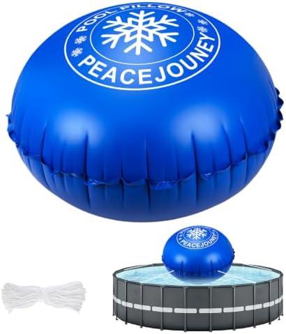 3ft round x 4 + 4 FT Pool Pillows for Above Ground Pools,Winter Pool Cover Pillow | Cold-Resistant 0.5mm PVC pool air pillow with rope,ice equalizer for winter pool covers, closing and winterizing