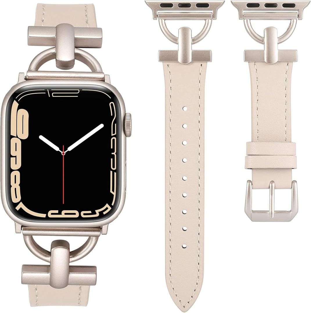Wearlizer Leather Band Compatible with Apple Watch Bands Women 41mm 40mm 38mm 49mm 46mm 45mm 44mm 42mm, Fancy Dressy Strap for iWatch Series 11 10 9 8 7 6 5 4 3 SE/Ultra 3 2 1