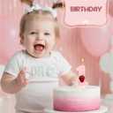 Birthday Candles for Cake, Pink Number Candles, Cake Candles with Greeting Card for Birthday Party Wedding Anniversary Celebrations (Strawberry 1 Candle)