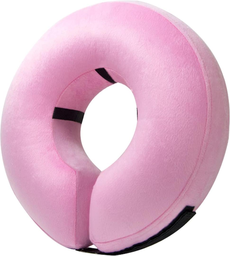 BENCMATE Inflatable Dog Cone Collar Alternative, Soft Dog Cone for Dogs and Cats, Neck Recovery ECollar Donut Collar After Surgery (Large, Pink) 