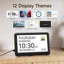 Raynic Date Clock, Digital Clock with 12 Themes, 20 Alarms, 20 Reminders, Semi-Automatic Dimming, 12/24 Hours, Auto DST Clock for Seniors Desktop, Office, Students (Black, 7 Inches)