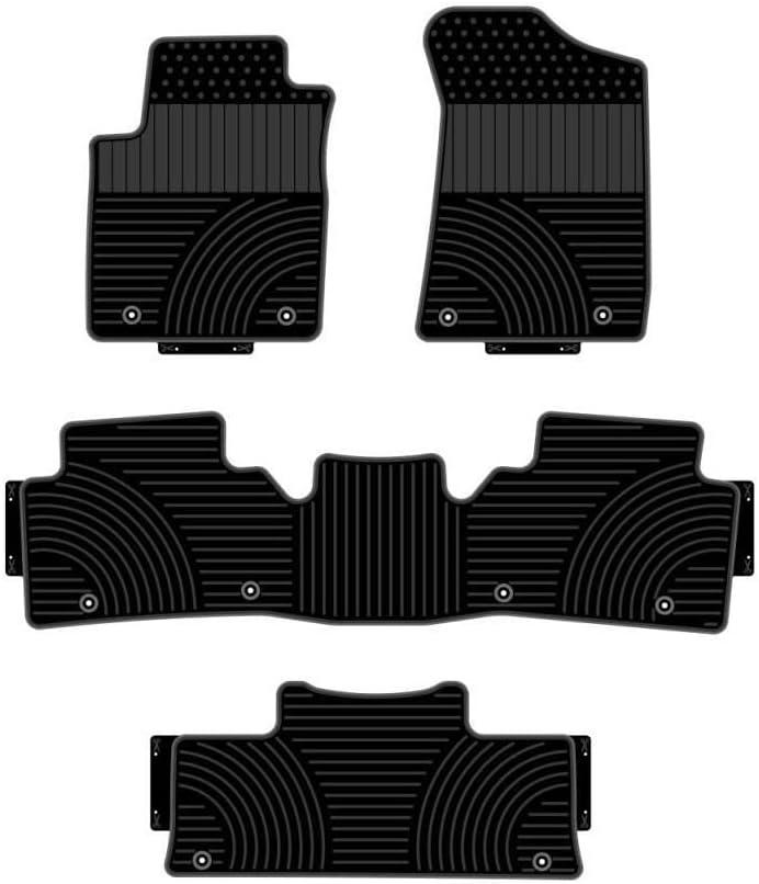Fits 2017-2024 Nissan Armada / 2017-2024 Infiniti QX80 Floor Mats (Bucket/Captain 7 Seat Models) All-Weather Full 3-Row Liners 2018 2019 2020 2021 2022 2023