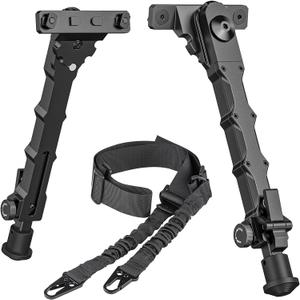 CVLIFE 7.5-9 Inches Rifle Bipod Compatible with M-Rail Bipod with Two Point Rifle Sling for Rifle, Adjustable, Foldable Attach Directly Bipod for Shooting, Hunting, Range and Outdoors CVLIFE 7.5-9 Inches Rifle Bipod Compatible with M-Rail Bipod with Two Point Rifle Sling for Rifle, Adjustable, Foldable Attach Directly Bipod for Shooting, Hunting, Range and Outdoors