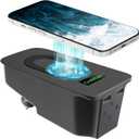 Car Wireless Phone Charger for Volvo 2014-2025 XC90 XC60 V90 V60 S90 S60 with QC 3.0 and USB Port Center Console Accessories Charging Pad (with Light)