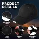 Syhood 2 Pieces LED Baseball Caps Flashlight Hats Hands Free Baseball Caps with Light Built in 5 Battery Powered Headlamp LED Hats Light for Men Fishing Jogging Camping Hand Work