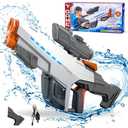 Automatic Electric Water Gun with Flashing Lights for Kids Adults,Range of 32 FT,Dual Batteries and 930CC High Capacity,Nice Gift for Kids & Adults