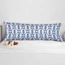 Blue Chinoiserie Christmas 20x54 Body Pillow Cover with Zipper,Grandmillennial Christmas Decor,Coquette Preppy Blue Bow Xmas Striped Decorative Long Hug Pillow Cases for Bed Couch