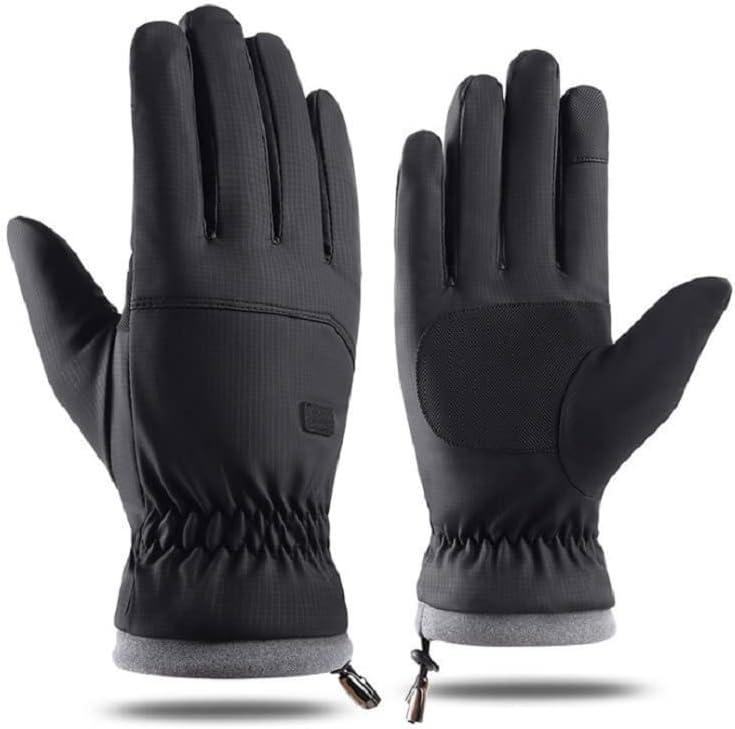 Men Women Winter-Warm-Ski-Gloves Splash-proof-Cold-Weather Snowboarding-Gloves Touch-Screen-Fingers for Cycling Skiing (Medium, Black)