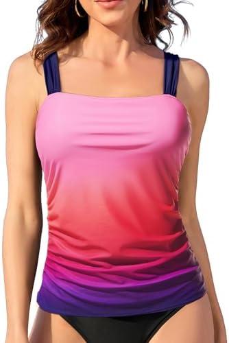 Yonique Tankini Tops for Women Swimwear Top Only Tummy Control Swim Top Modest Tank Top Bathing Suits No Bottom, M Yonique Tankini Tops for Women Swimwear Top Only Tummy Control Swim Top Modest Tank Top Bathing Suits No Bottom, M