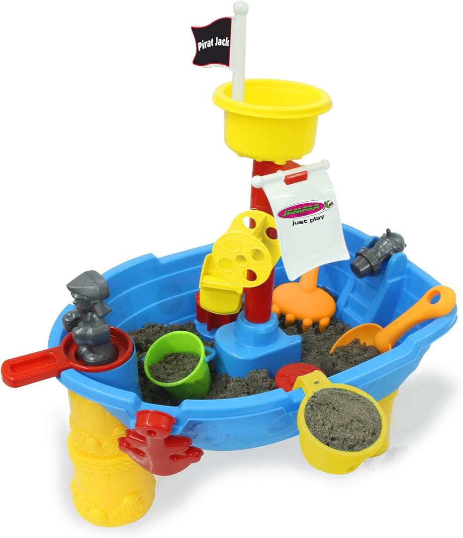 460570 Pirate Jack Water Play Table, 21 Pieces, Promotes Motor Skills, Stimulates Imagination and Active Play with Sand and Water, Movable Modules, Easy Assembly, Colourful
