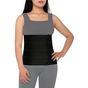 S Abdominal Binder Post Surgery for Men and Women, 12" High Postpartum Tummy Tuck Belt Provides Bariatric Stomach Compression, High Elasticity, Breathable - (45" - 60") 4 PANEL Black