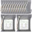 CLEVAST 14 Pack Activated Bamboo Charcoal Air Purifying Bags(2x200g, 12x50g), Natural Fresh Odor Absorber, Deodorizer and Moisture Eliminator, Air Purifier Bags for Home