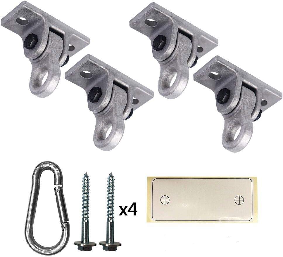 ABUSA Heavy Duty White Metal Color Swing Hangers Screws Bolts Included Over 5000 lb Capacity Playground Porch Yoga Seat Trapeze Wooden Sets Indoor Outdoor (4 Pack)