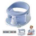 Baby Bath Seat for Babies 6 Months & Up - 360 Protection Baby Bath Chair with Temperature Alert & Cushion | Non-Slip Toddler Bathtub Seat | Newborn Infant Bath Tub Seats for Babies Sitting Up (Blue)