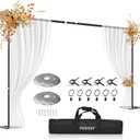 FUDESY Backdrop Stand Heavy Duty, 8.5x10ft Adjustable Photo Background Pipe and Drape Backdrop Stand Kit with Metal Base for Photography Parties Birthday Video Studio