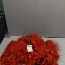 Half and Half Long Curly Red Ponytail Wig Vibrant Red Clown Wig Twin Tail Wigs for Halloween Party Costumes