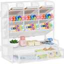 Marbrasse Larger Mesh Desk Organizer with Drawer, Multi-Functional Pen Pencil Holder, Easy Assembly, Desk Organizers and Accessories for Office Art Supplies (White)