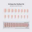 BTArtboxnails XCOATTIPS Bare 5-Shades Nude Press on Nails - 4-Week Wear Short Square Press on Nails, Easy to Apply, Soak Off, Salon Quality Value at Home, 16 Sizes - 160 Fake Nails