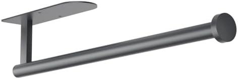 Paper Towel Holder, Self Adhesive or Screw Mounting, Grey Paper Towel Holder Wall Mount, SUS304 Stainless Steel Under Cabinet for Kitchen, Counter, Cabinet, Bathroom