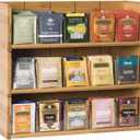 X-cosrack Bamboo Tea Bag Organizer Storage Box, 3 Tier Stackable Tea Bag Box Natural Wood, Wall Mount Tea Chests with Acrylic for tea bags Office Kitchen Cabinet Pantry (Large)