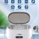 Adiding Jewelry Cleaning Machine, 650mL (23oz) Ring Sonic Cleaner Machine for Glasses, Earring, Denture, Retainer, Watch Straps, Razor -5 Cleaning Modes, Digital Timer, SUS304 Stainless Steel (Brown)