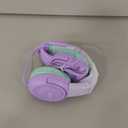 Kids Headphones with Cord for School - Over-Ear 85/94dB Volume Limiter, 3.5mm Jack Foldable Stereo Sound Headset for Toddlers Girls Boy Travel Learning Entertainment Tablet Kindle iPad PC Purple Green