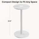 Homleke 12" Round Side Table, Solid Wood Pillar with Wood Top & Base, Small Drink Accent Table for Living Room, Bedroom, Sofa & Office, Easy Assembly, White