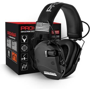 PROHEAR 022 Electronic Ear Protection for Shooting & Hunting - 29dB SNR Noise Reduction, 5X Sound Amplification, 4 Omnidirectional Microphones, HD Speakers - Gun Range Hearing Protection Muffs,Black