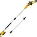 Updated Cordless Pole Saw, Compatible with Dewalt 20V Max Batteries, 8 Inch Low Kick-Back Bar and Chain, Extension Pole for Up to 15 FT Reach, Auto Lubrication System, Battery & Charger not included