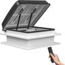 2012 Air Max 14" Vent RV Roof Vent Reversible Exhaust Fan, Ultra Low Sound RV Air Ventilation Ceiling Fan 12V Remote with Rain Sensor (Standard)