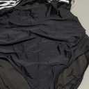 Tempt Me Women Sexy Cutout One Piece Swimsuits Tummy Control High Waisted Halter Front Tie Knot Bathing Suit (Black Striped) M