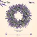 Fuxdre Purple Lavender Wreaths for Front Door, 20 Inch Artificial Lavender Wreath for All Season Fall and Winter, Front Door Fall Wreath Decor for Outdoor Home Party Wedding Wall Window Porch