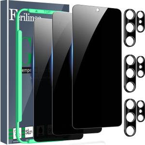 Ferilinso 3 Pack Privacy Screen Protector for Samsung Galaxy S26 Ultra with 3Pack Tempered Glass Camera Lens Protector Phone Case Friendly Accessories Protector de Pantalla for Samsung S26 Ultra