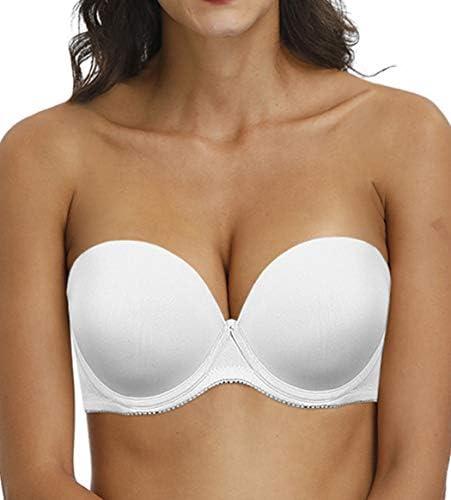 YANDW Strapless Convertible Pushup Bra Heavily Padded Lift Up Supportive Add Two Cup Multiway Tshirt Bras, 34A