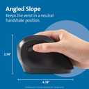 Kensington Ergonomic Vertical Wireless Mouse (K75575WW), Grey/Black