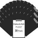 MIVIDE 30 Pack Black Clipboards, Black Plastic Clipboards, Plastic Office Clipboard 12 x 8.7 Inch Letter Size for Classroom, Teacher, School, Home, Office Supply