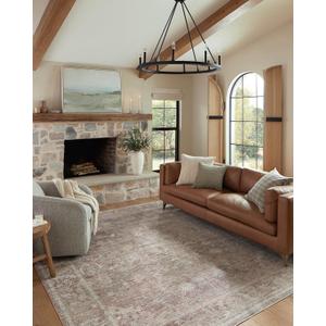 Loloi Magnolia Home by Joanna Gaines Millie Collection MIE-04 Brick/Fog 2'-3" x 3'-10", .25" Pile Height, Accent Rug