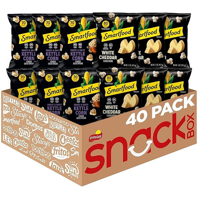 2 x Smartfood Popcorn, Variety Pack, 0.5 Ounce (Pack of 40) , BBD: 08/11/2026